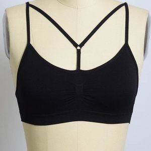 Black Y-neck choker bralette